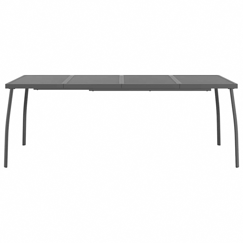 vidaXL 6 Seater Anthracite Steel Mesh Rectangular Garden Table Image 3