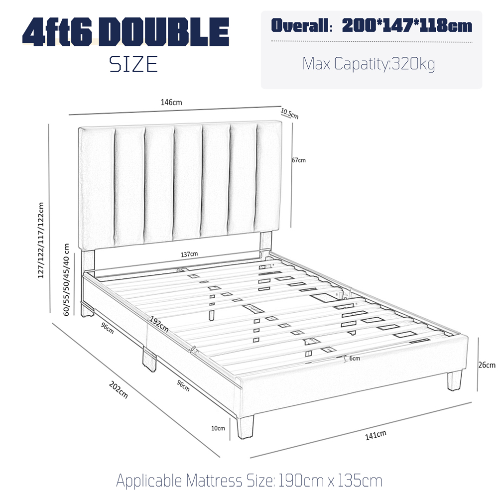 Furniture One Double Green Upholstered Bed Frame with Adjustable Headboard Image 7