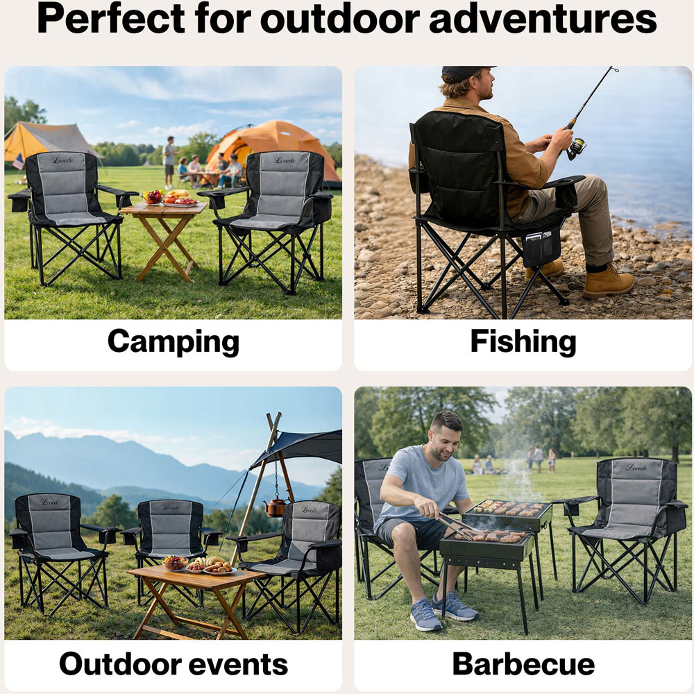Levede Oversized Foldable Camping Chair Image 8