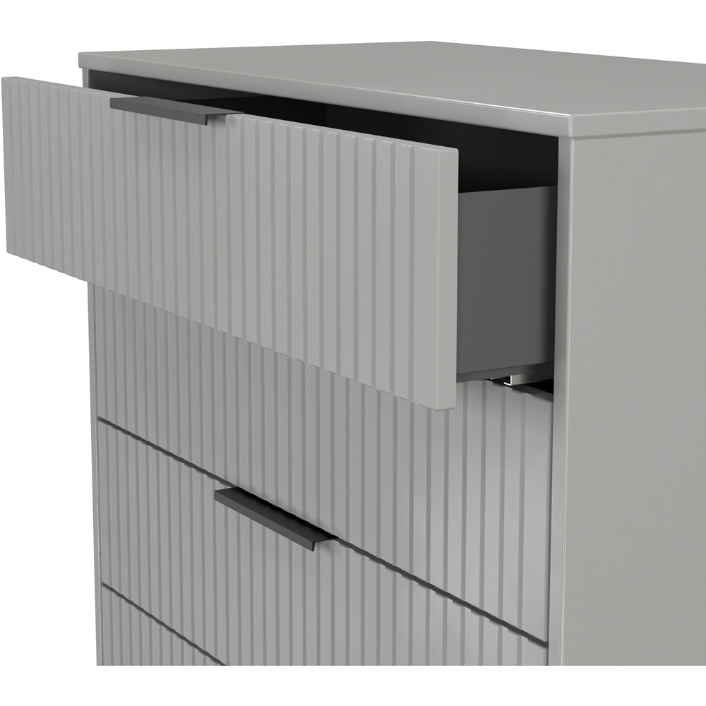 Crowndale Fluted 4 Drawer Dusk Grey Chest of Drawers Ready Assembled Image 6