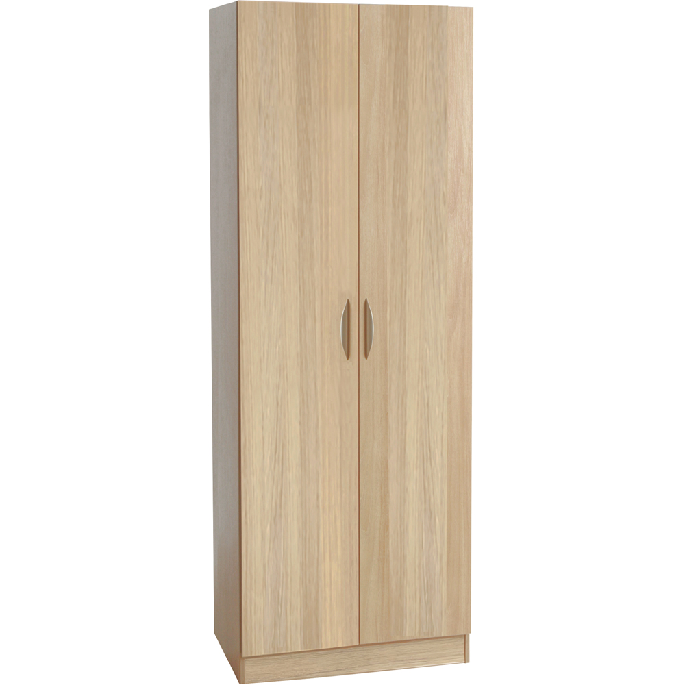 R White Cabinets 2 Door Brown Tall Cupboard Image 2