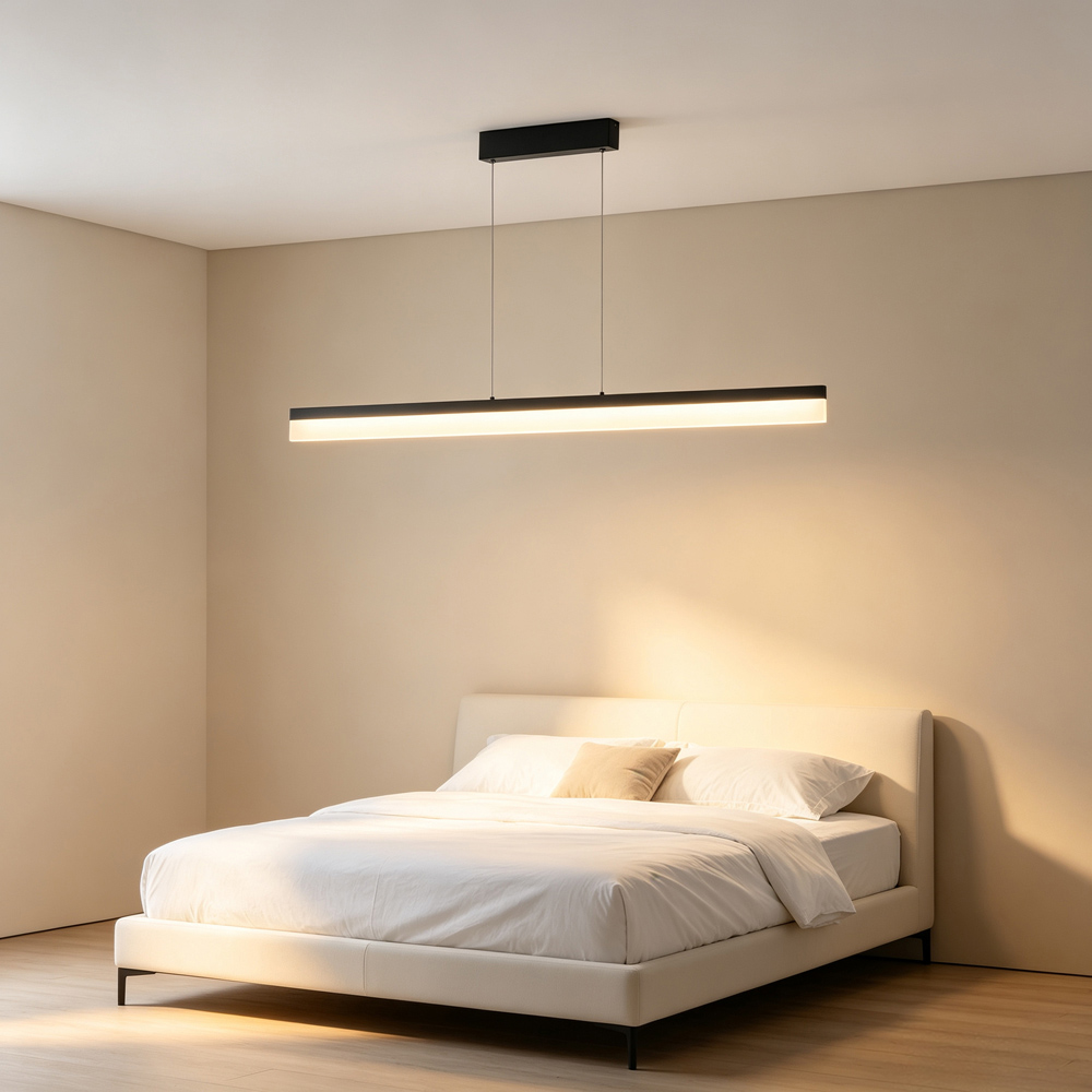 Living and Home 80cm Black LED Adjustable Chandelier with Remote Control Image 7