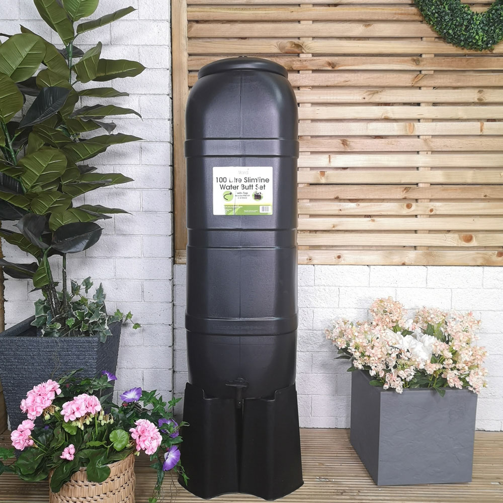 Samuel Alexander 100L Black Slimline Garden Water Butt Image 2