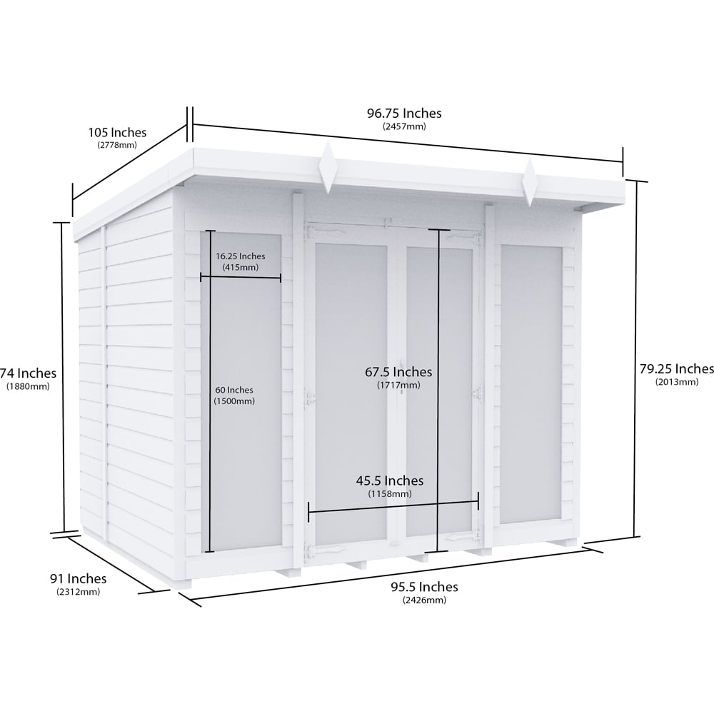 DIY Sheds 8 x 8ft Tongue and Groove Timber Pent Summerhouse Image 7