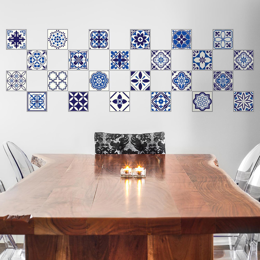 Walplus Spanish and Moroccan Blue Self Adhesive Tile Sticker 24 Pack Image 5