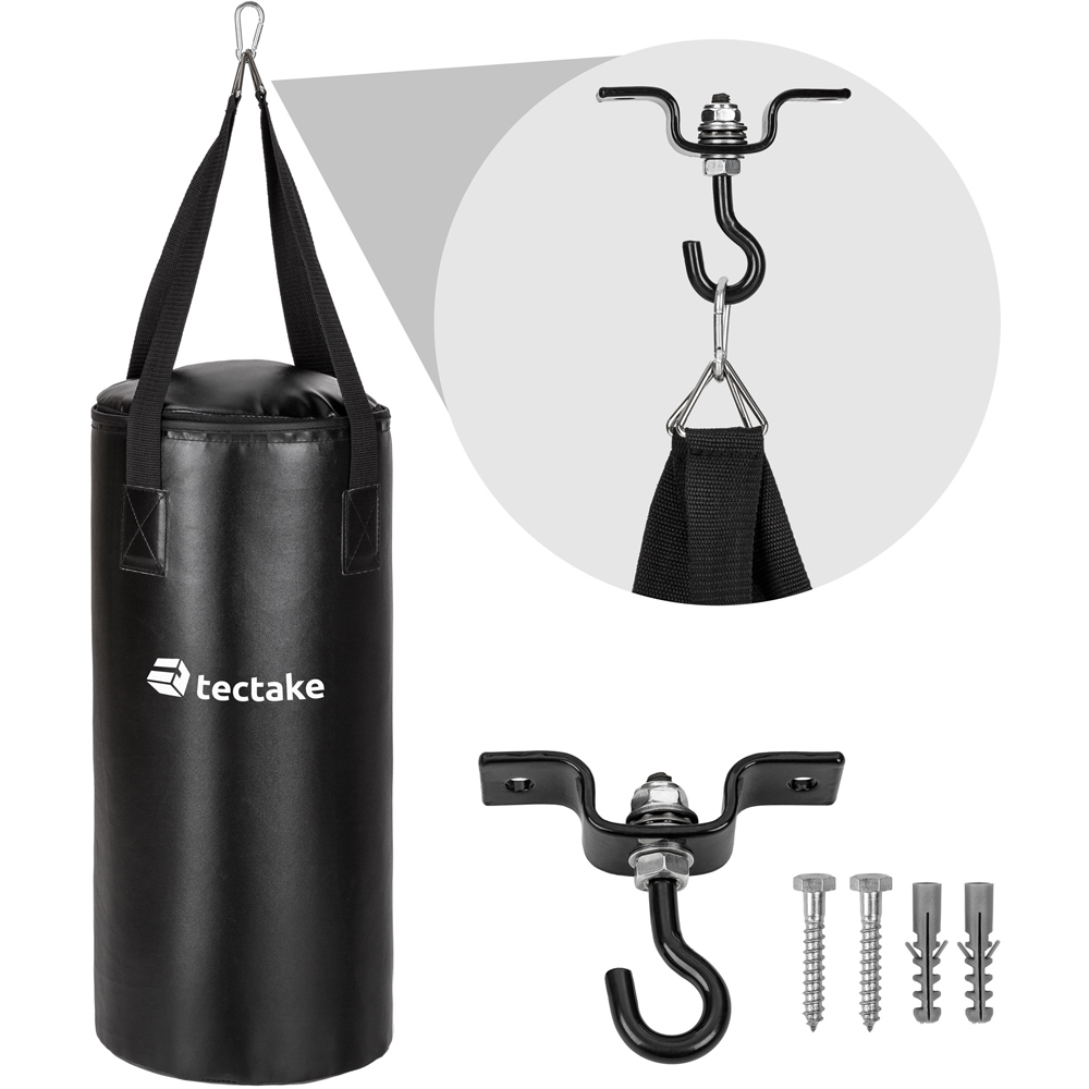 tectake Black Punching Bag with Gloves and Wraps 10kg Image 3