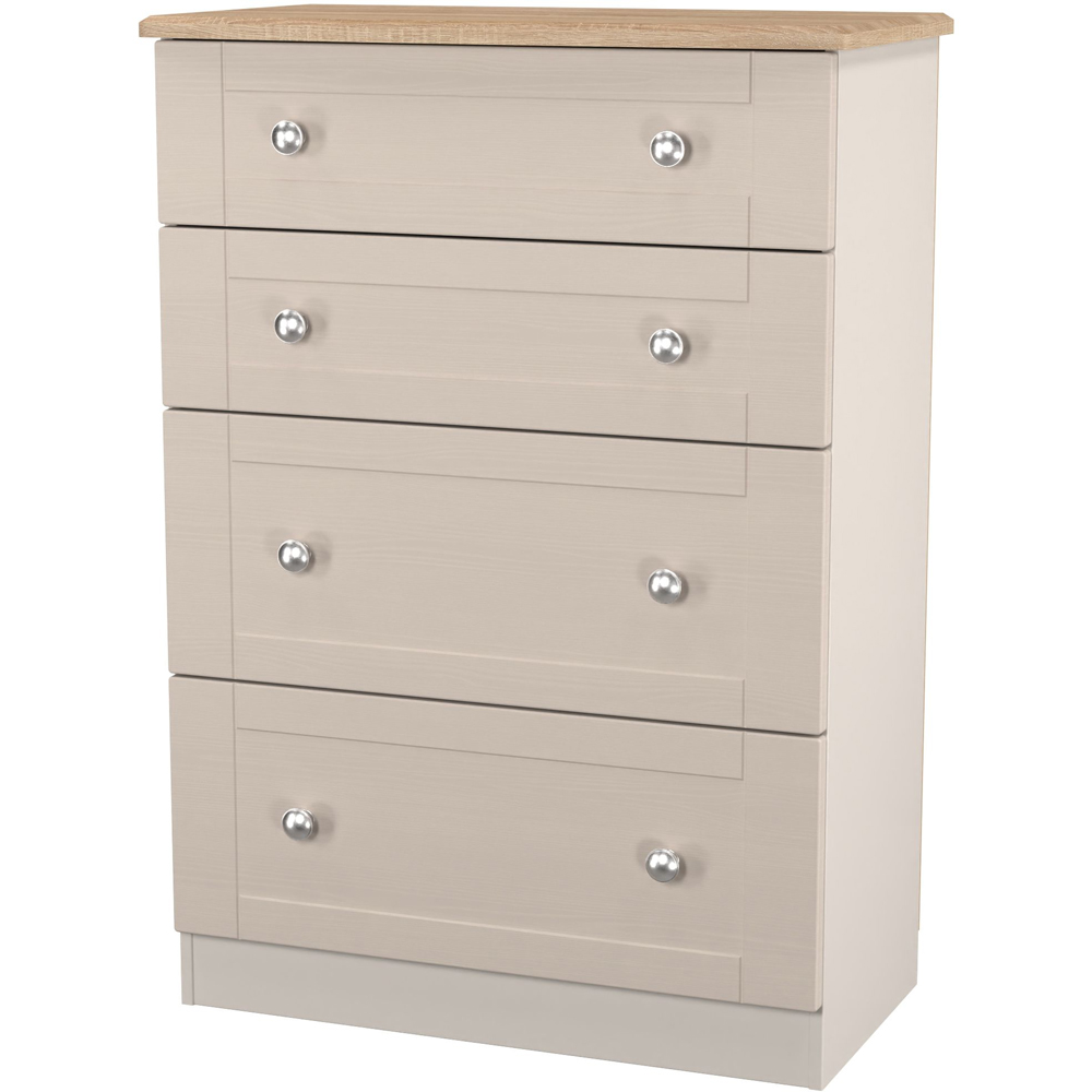 Crowndale Sussex 4 Drawer Kashmir Ash and Bardolino Oak Deep Chest of Drawers Ready Assembled Image 3