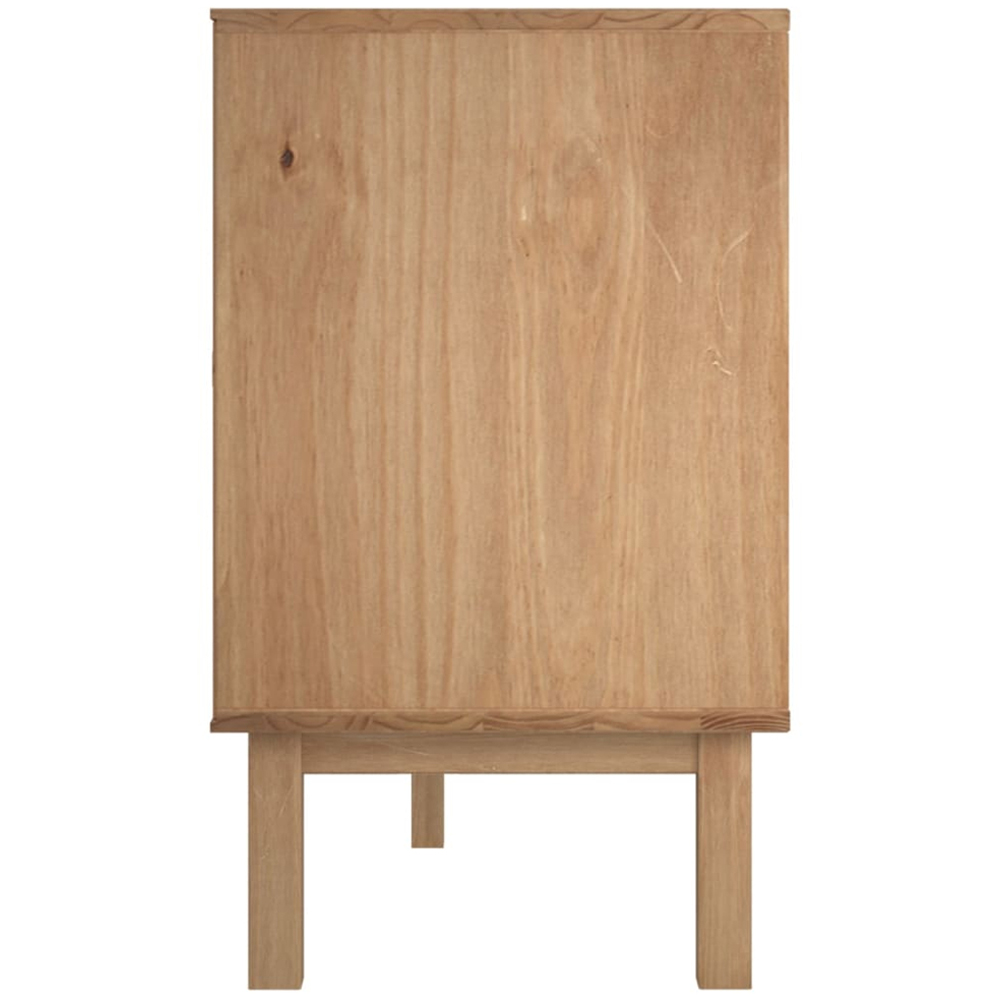 vidaXL 2 Door 3 Drawer Brown Pine Wood Sideboard Image 5