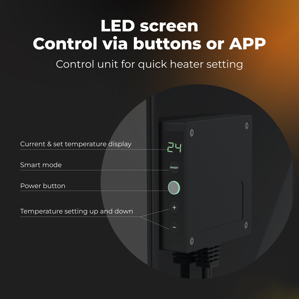 Aeno Premium Eco Smart Black Quadro Wall Heater Image 3