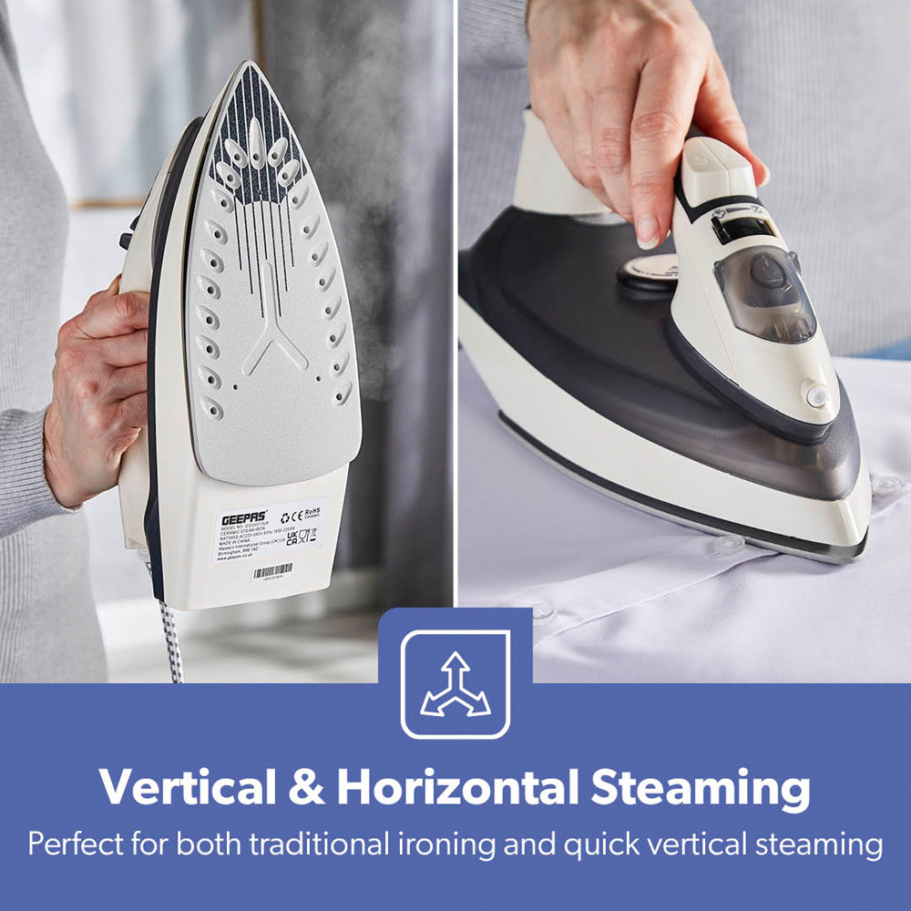 Geepas Grey Fast Heat-Up Grey Steam Iron 2200W Image 5