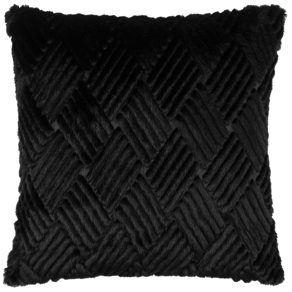Paoletti Sonnet Jet Cut Faux Fur Cushion Image 1