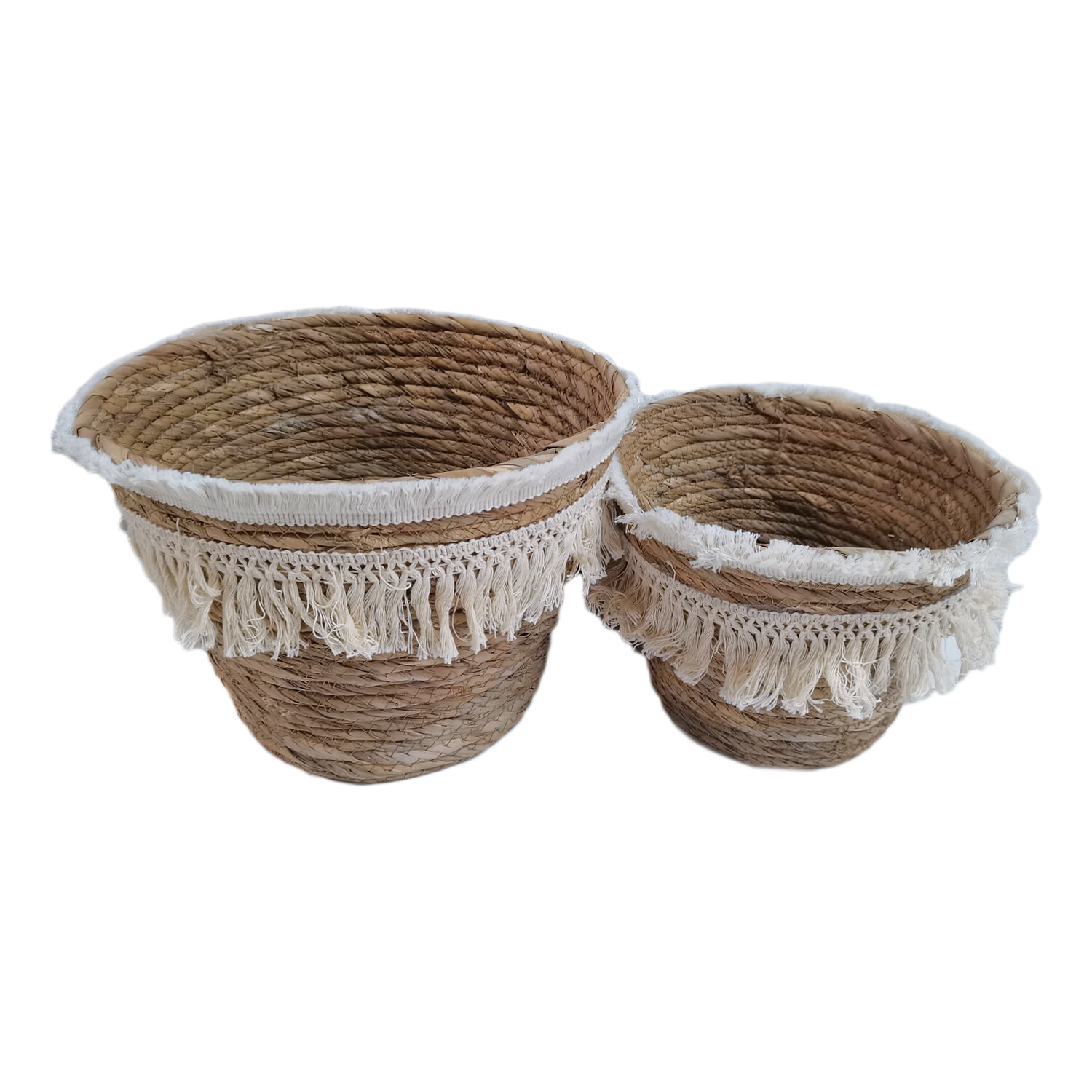Set of 2 Tassel Baskets Image