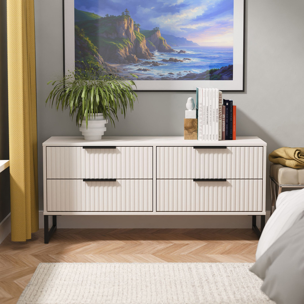 Crowndale Fluted 4 Drawer Kashmir Matt Bed Box Ready Assembled Image 7