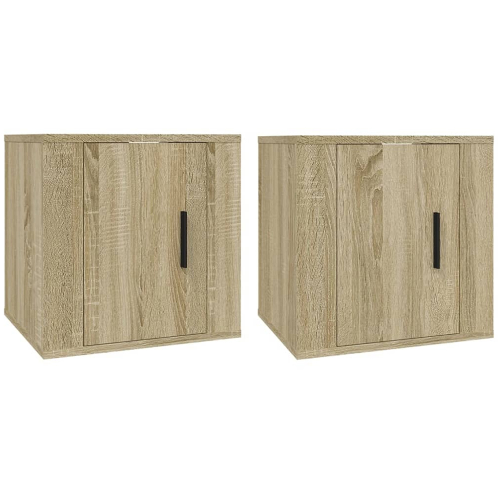 vidaXL Single Door Sonoma Oak Wall Mounted TV Cabinet Set of 2 Image 2
