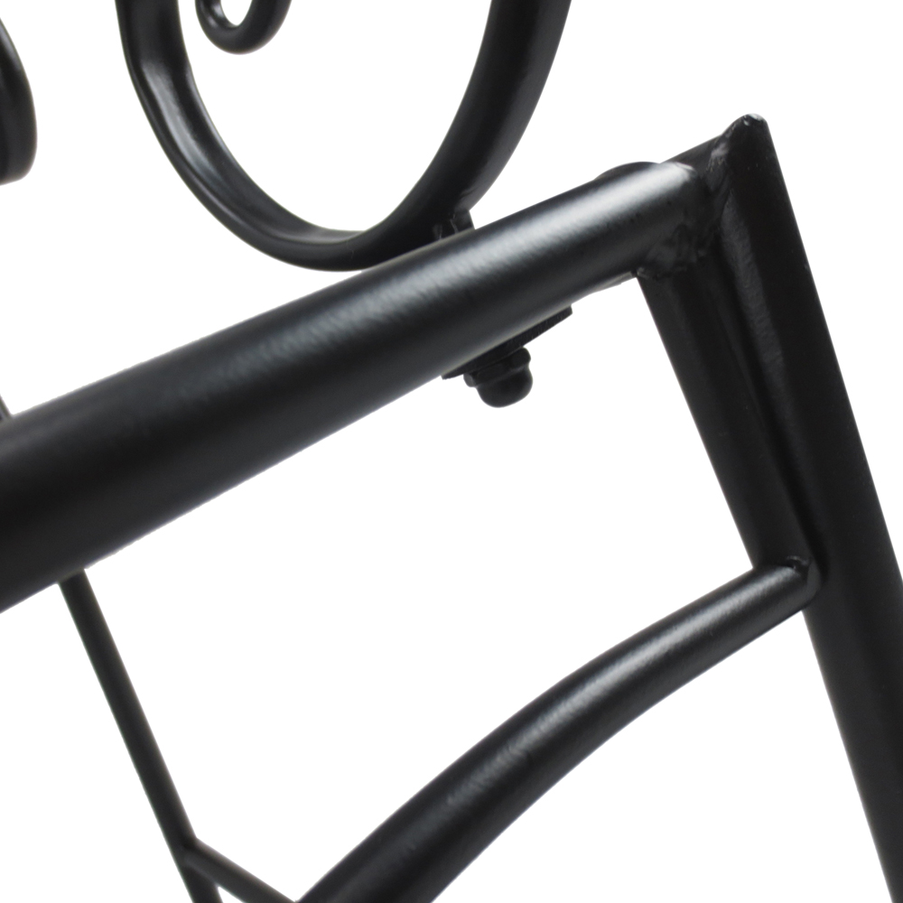 Outsunny 2 Seater Black Metal Garden Loveseat Bench Image 3