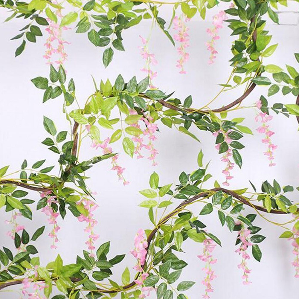 Living and Home White Wisteria Hanging Vines 12 Pack Image 8
