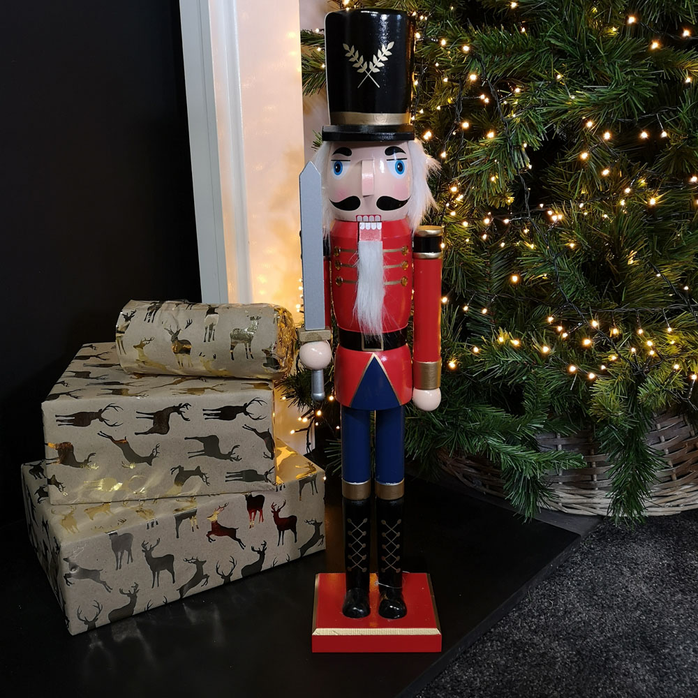 Samuel Alexander Traditional Wooden Nutcracker Soldier Decoration with Red Body Image 2
