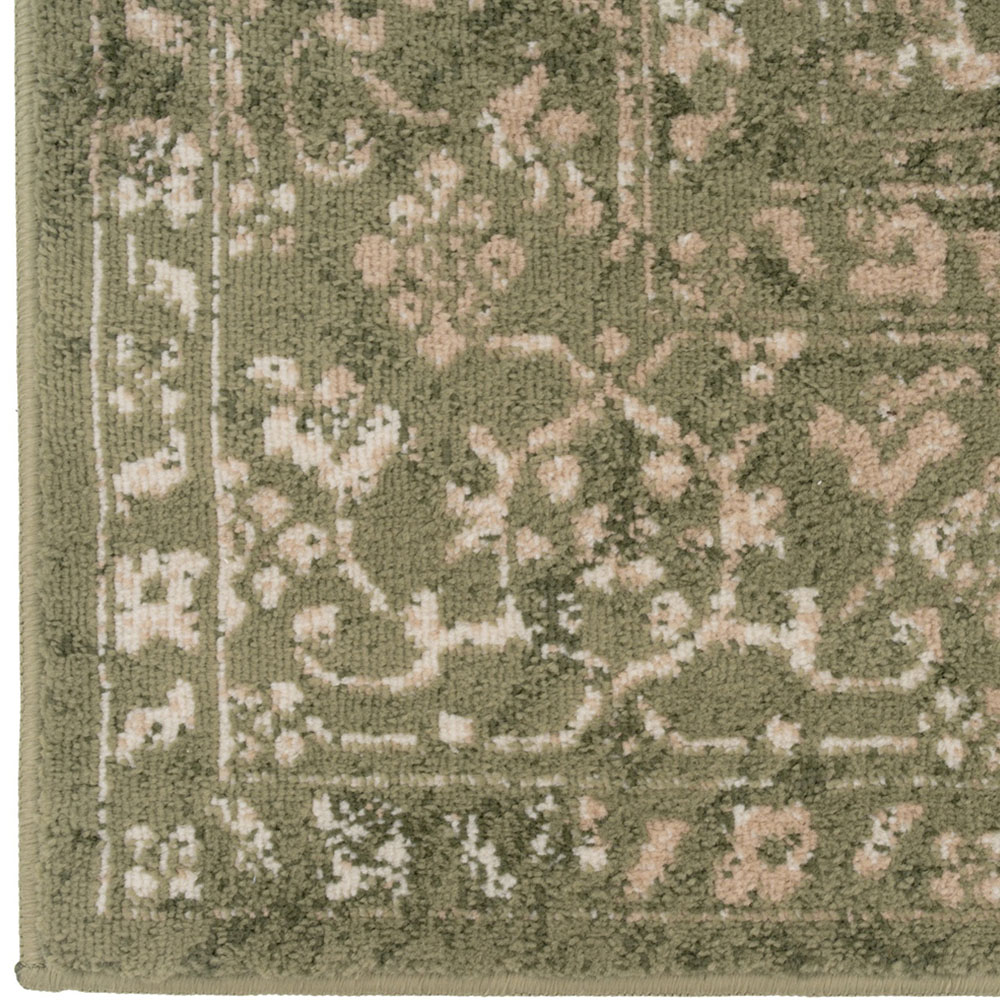 Kukoon Oscar Linden Vintage Green Flat Medallion Rug 160 x 230cm Image 5