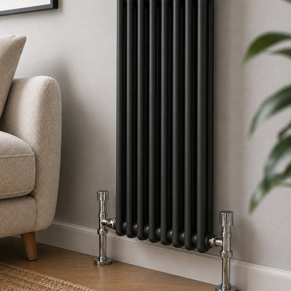 Go Bathrooms Uxbridge Anthracite Vertical Traditional Colosseum Radiator 1800 x 380mm Image 3