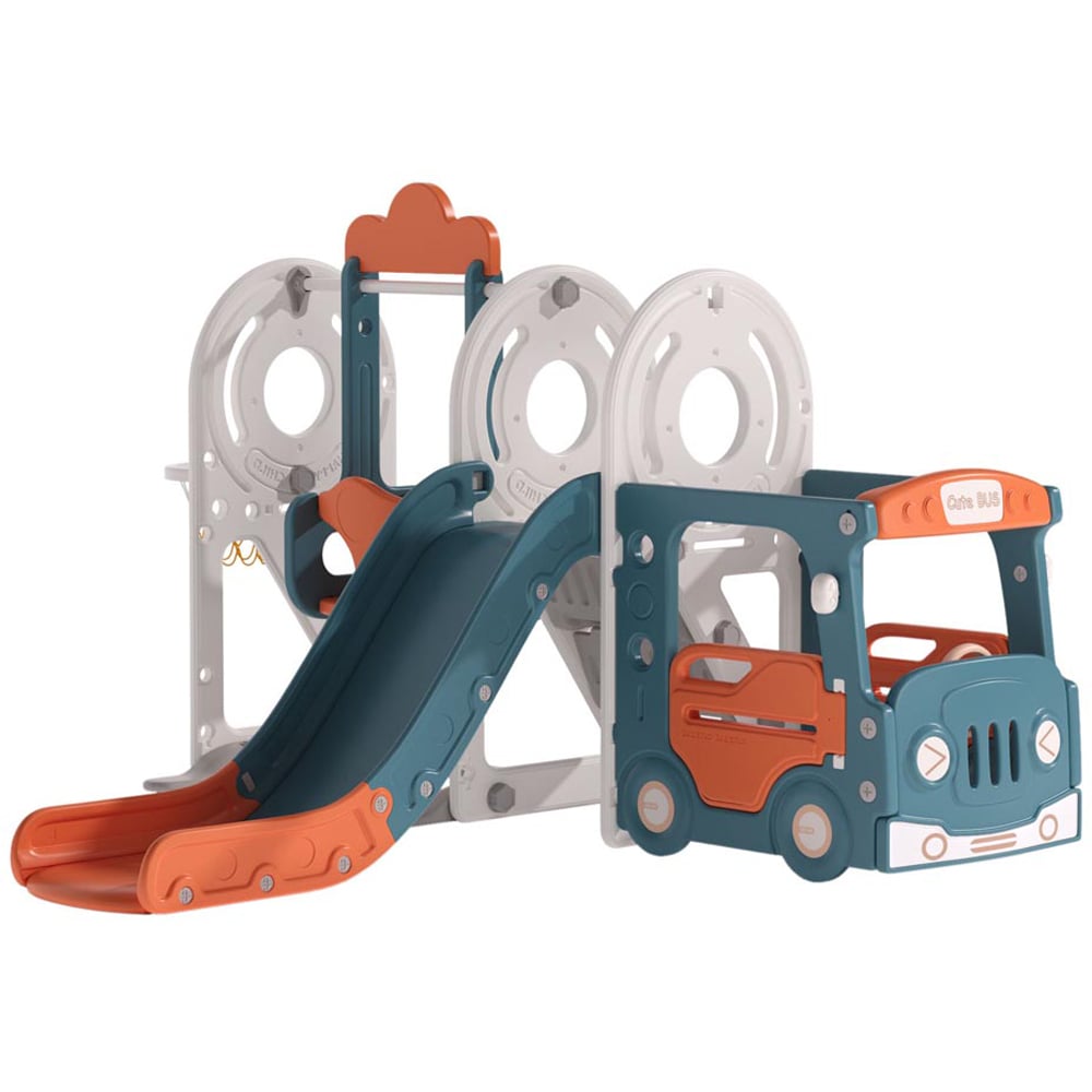 Living and Home Kids Orange and Green 3 in 1 Climber Playset with Swing and Slide Image 1