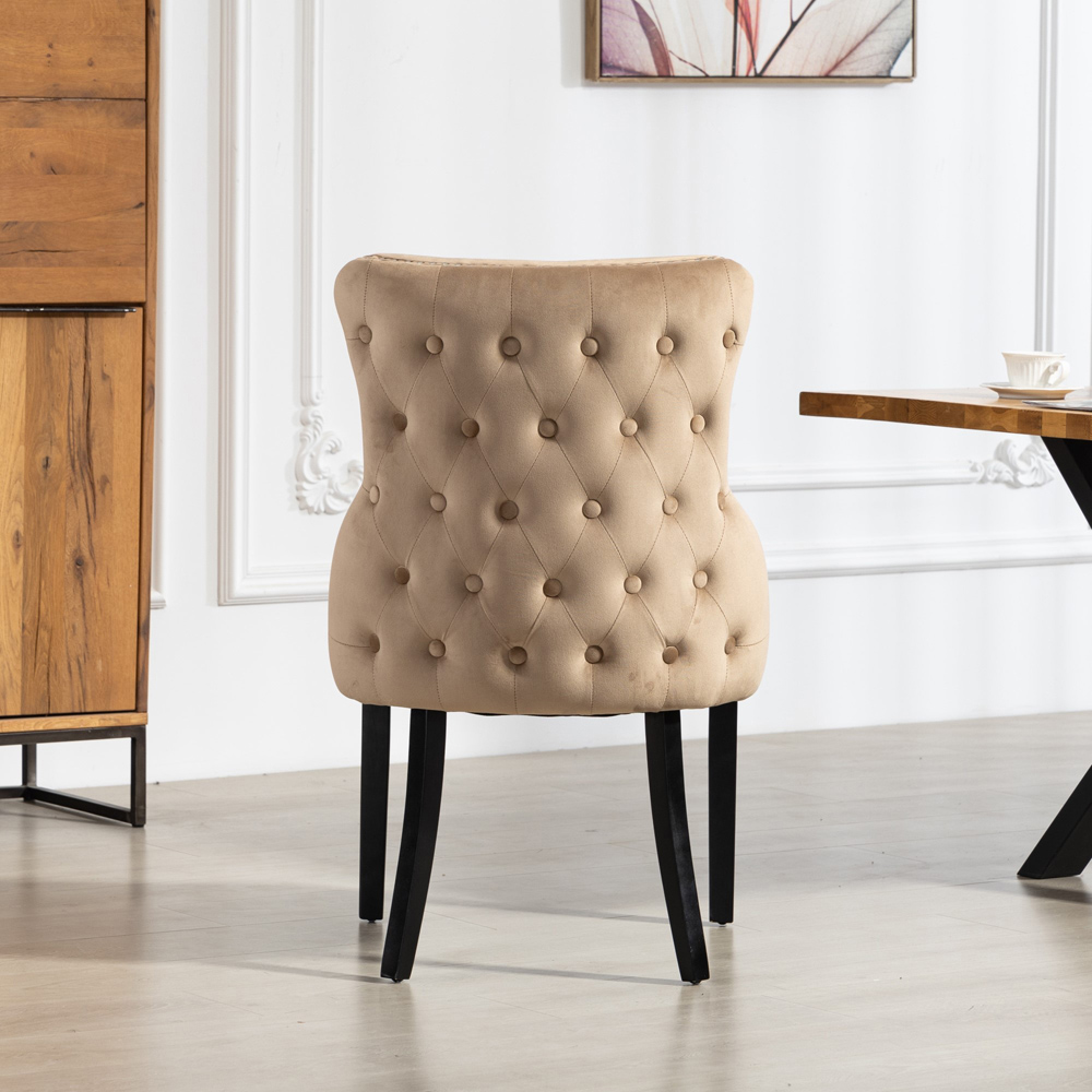 Artemis Home Palata Set of 2 Brown Velvet Fabric Dining Chair Image 5