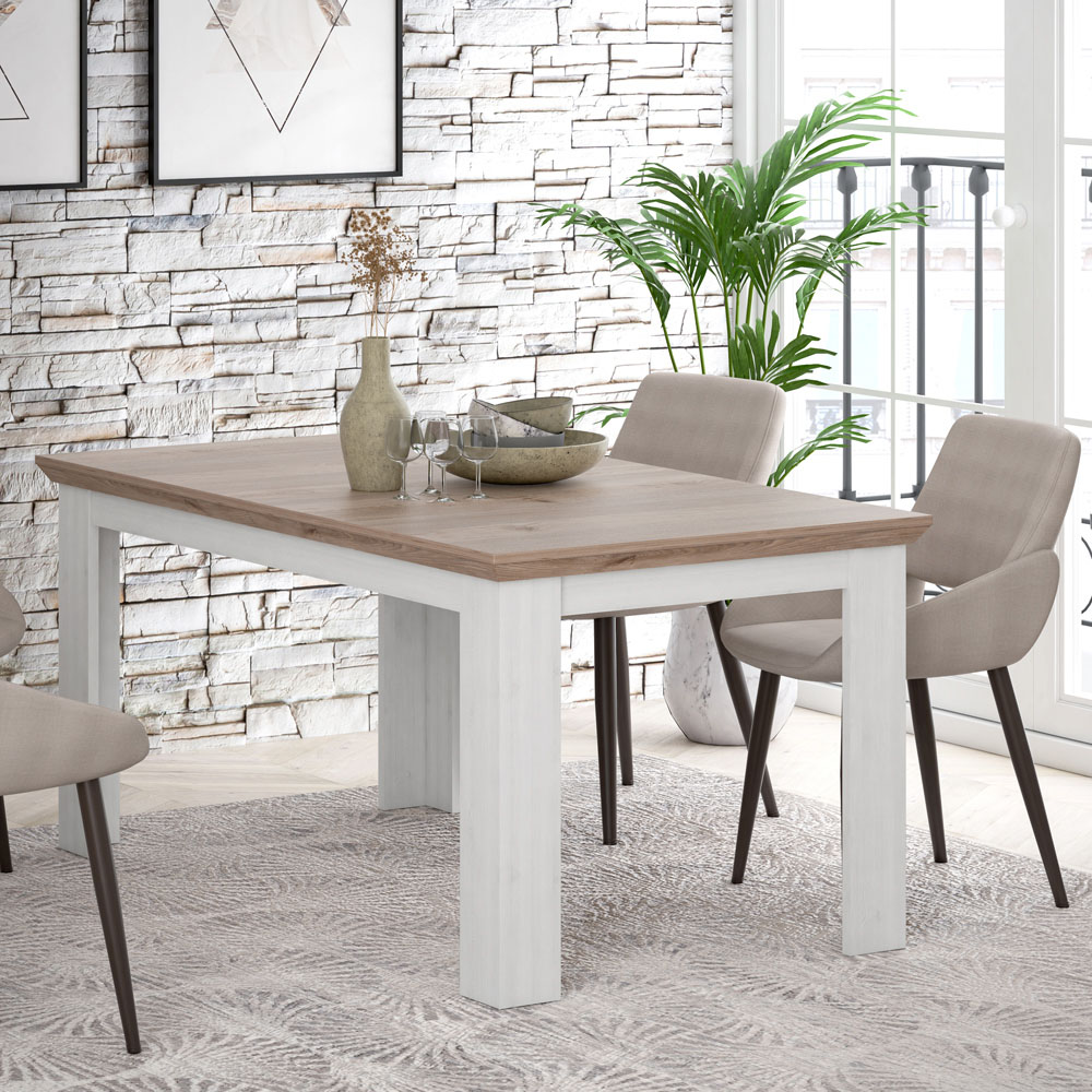 Florence Illopa 4 Seater Extending Dining Table Nelson and Snowy Oak Image 6