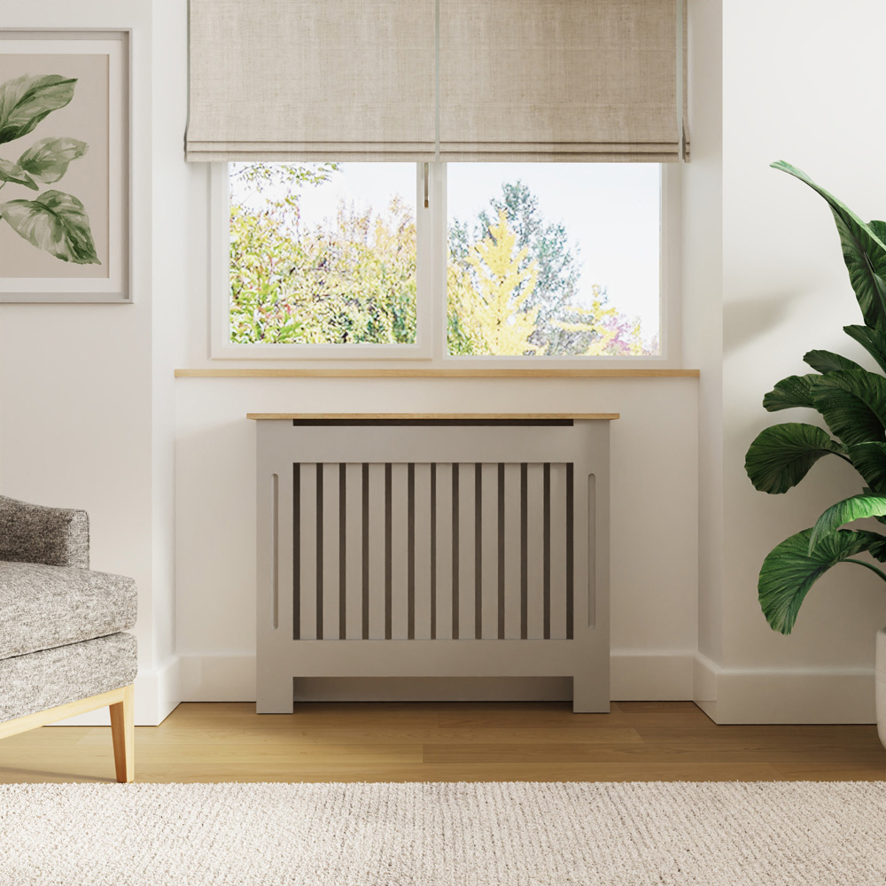 GFW Longslow Sleek Grey Vertical Slat Radiator Cover Medium Image 5
