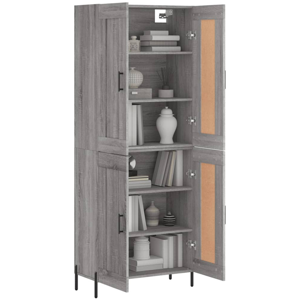 vidaXL 4 Door Grey Sonoma Highboard Image 3
