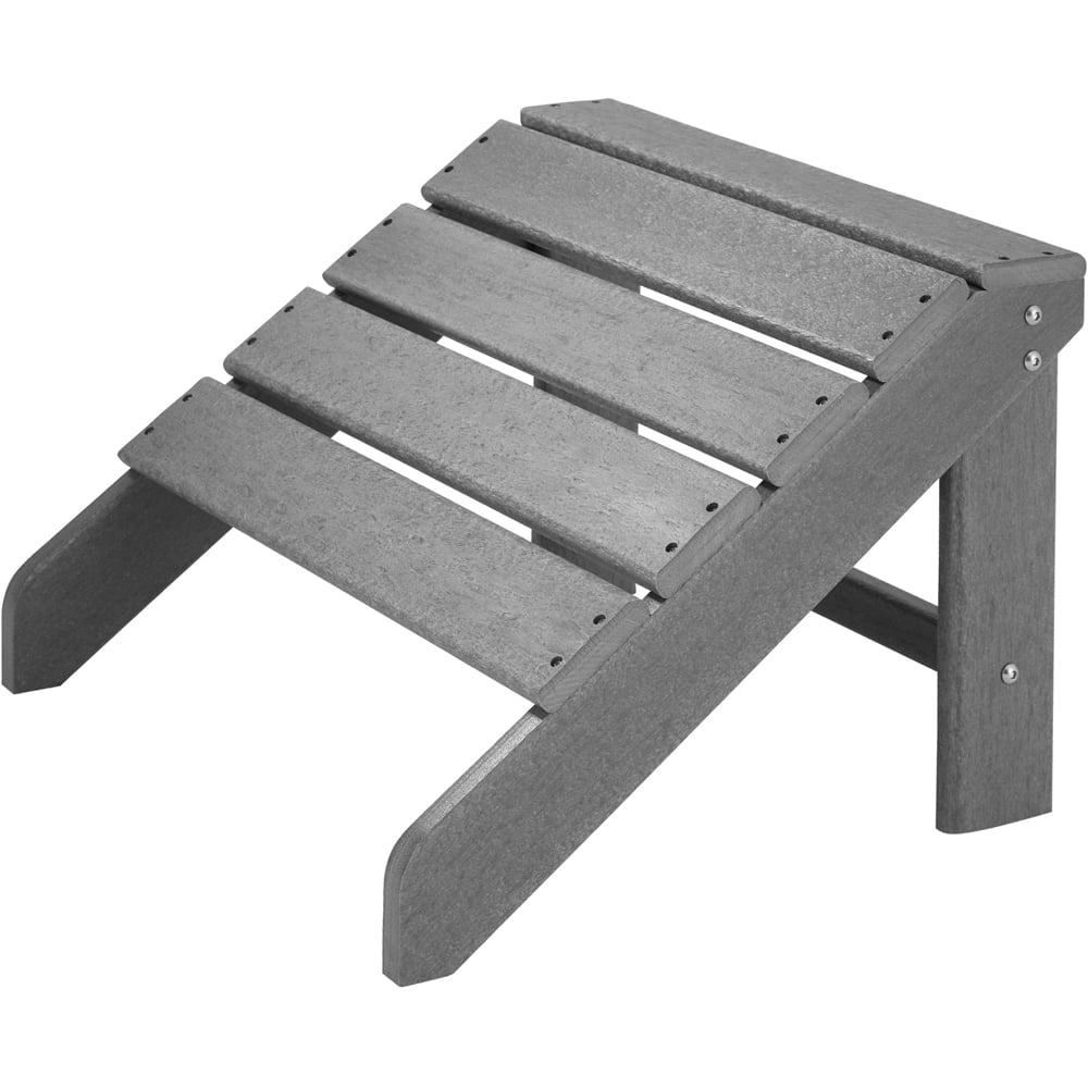 tectake Light Grey Weatherproof Footrest for Adirondack Garden Chair Image 2