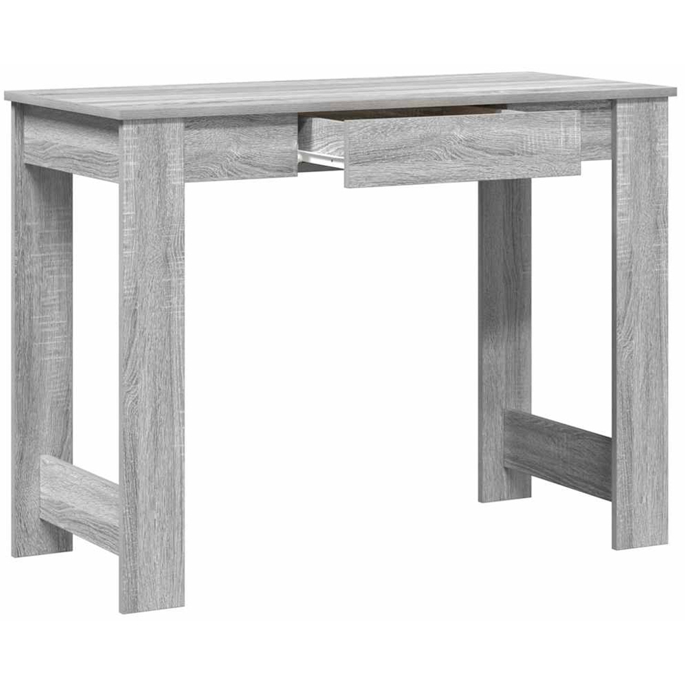 vidaXL Single Drawer Computer Desk Grey Sonoma Image 4