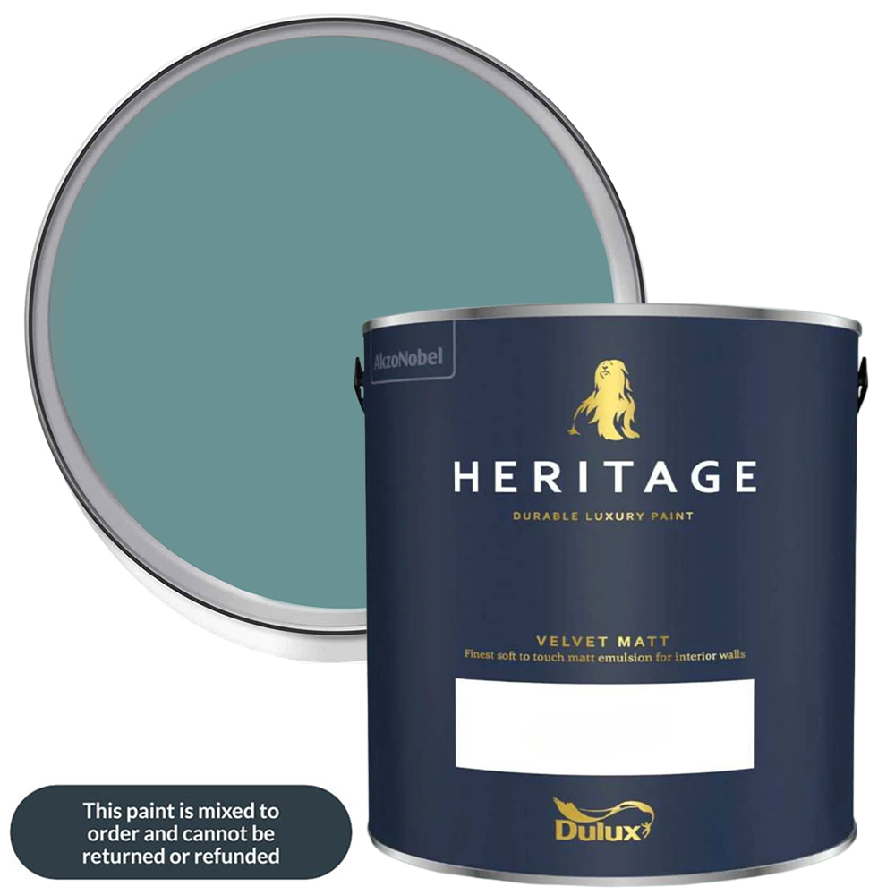 Dulux Heritage Walls and Ceilings Maritime Teal Velvet Matt Emulsion Paint 1L Image 1