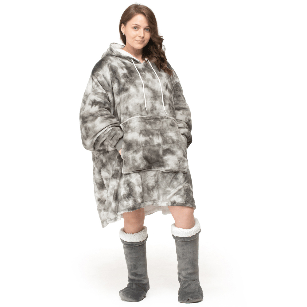 Velosso Tie Dye Hoodie Oversize Grey Image 1