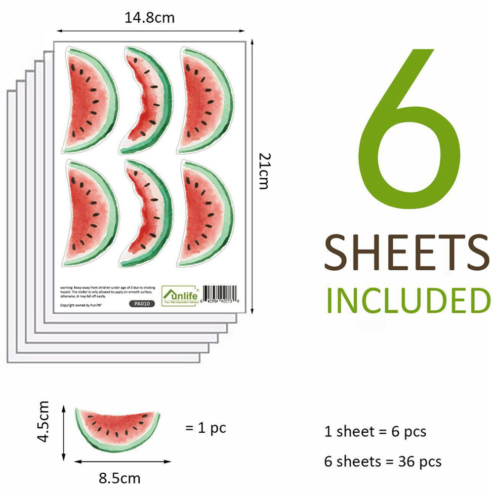 Walplus Kids Watermelon Slices Self Adhesive Wall Stickers Image 5