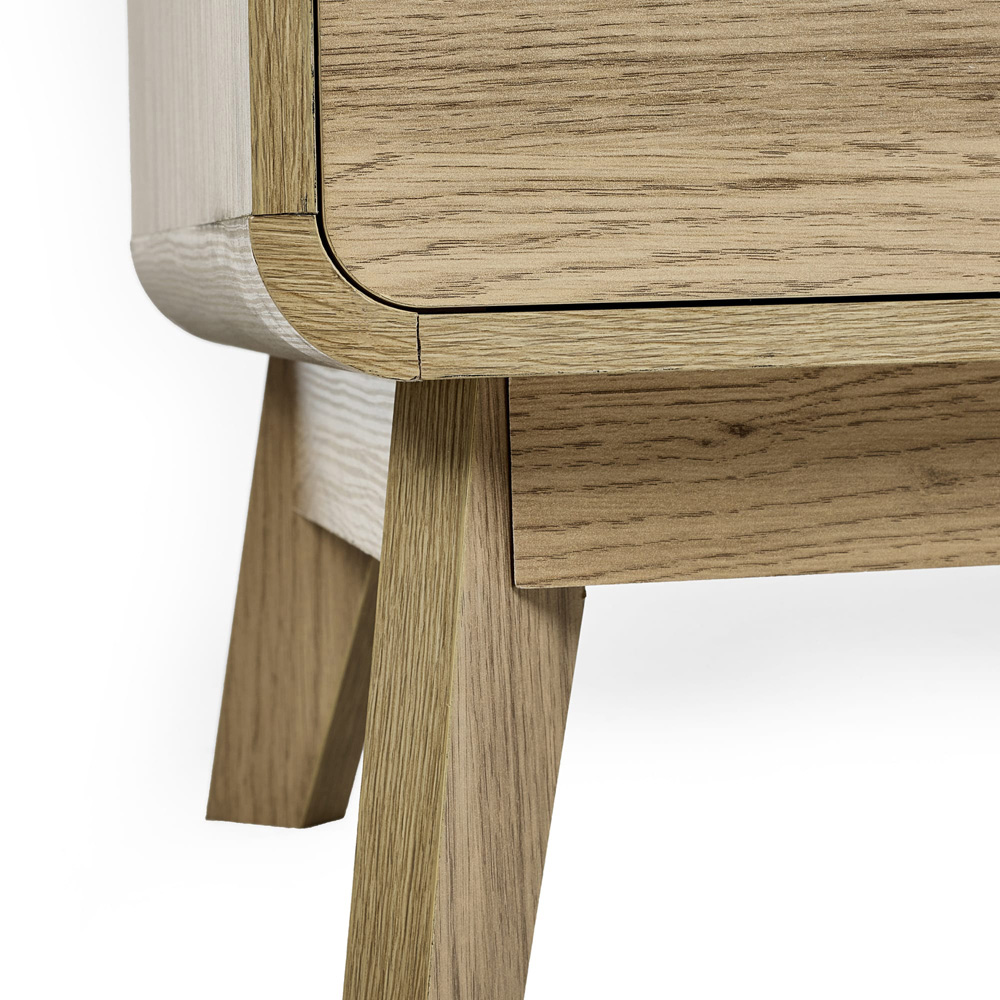 Julian Bowen Ingrid 2 Drawer Oak Bedside Table Image 5