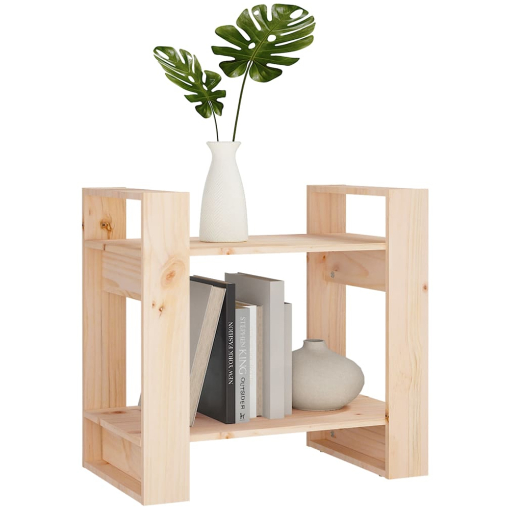 vidaXL 2 Shelf Natural Solid Pine Bookcase Image 5