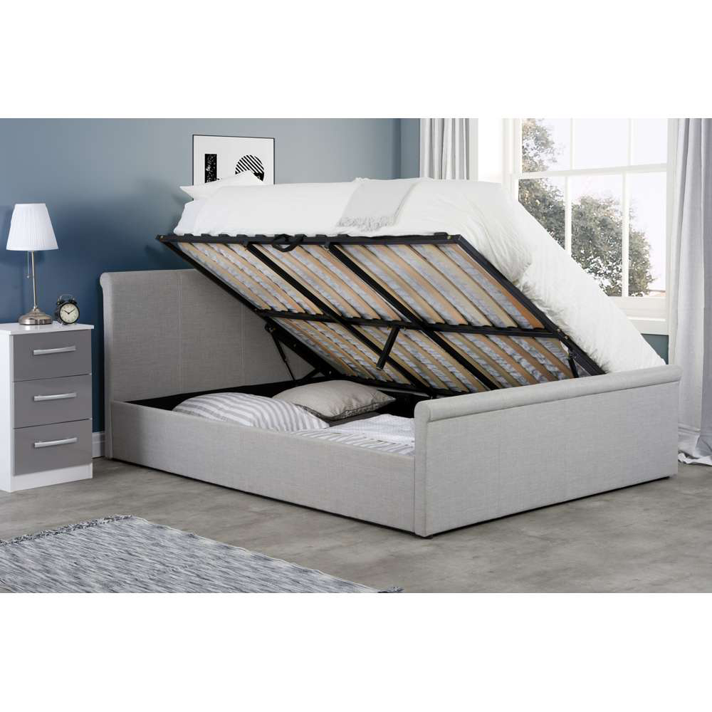 Stratus Small Double Grey Polyester Ottoman Bed Image 4