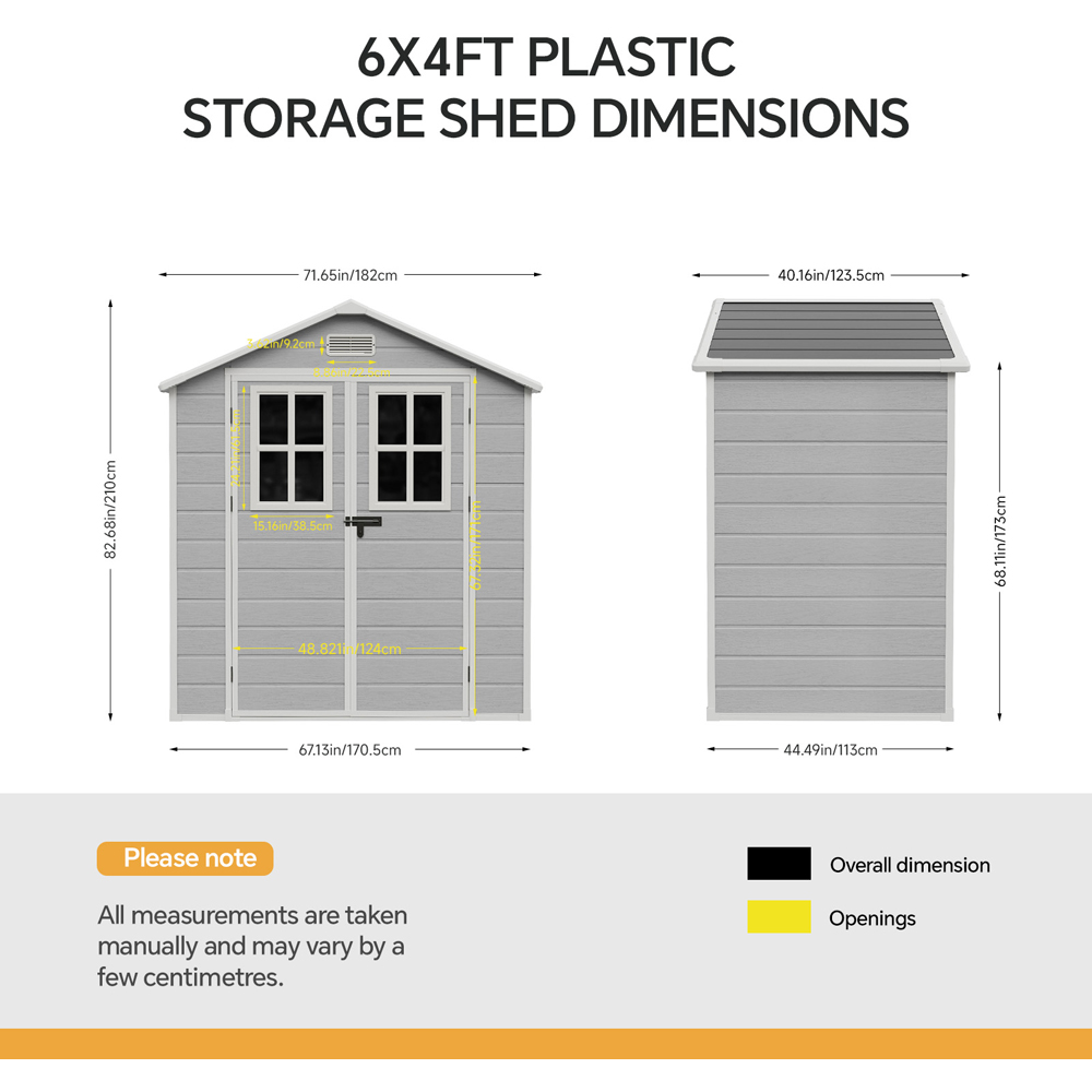 Living and Home 6 x 4ft Plastic Garden Storage Shed with Floor Image 9