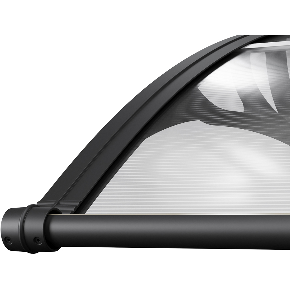 Living and Home Dark Grey Arched Door and Window Awning with Water Channel 1.5 x 1m Image 4