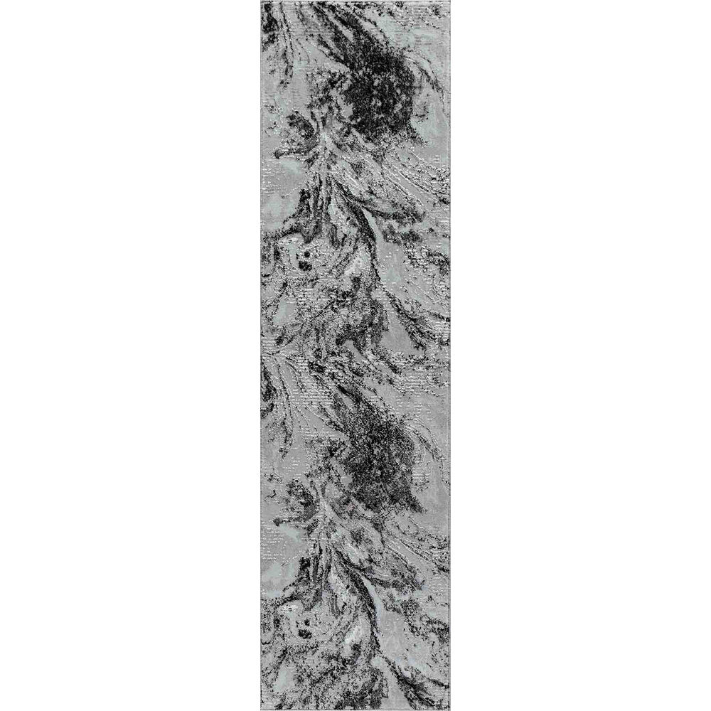 Desire Rugs Serenity Black Abstract Water Grunge Texture Rug 60 x 220cm Image 1