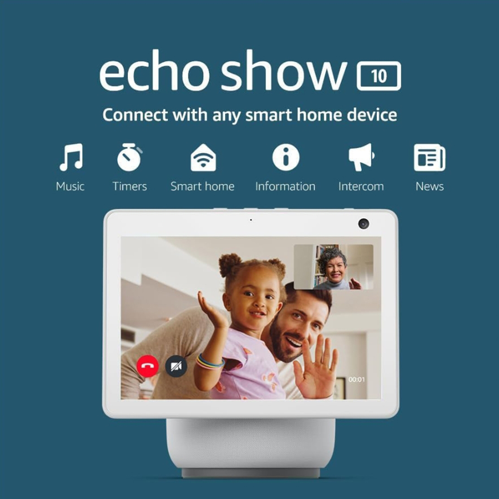 Amazon 3rd Generation 10 inch Echo Show Smart Speaker Glacier White Image 3