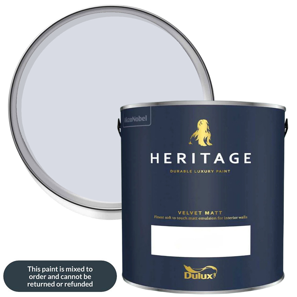 Dulux Heritage Walls and Ceilings Light French Grey Velvet Matt Emulsion Paint 1L Image 1