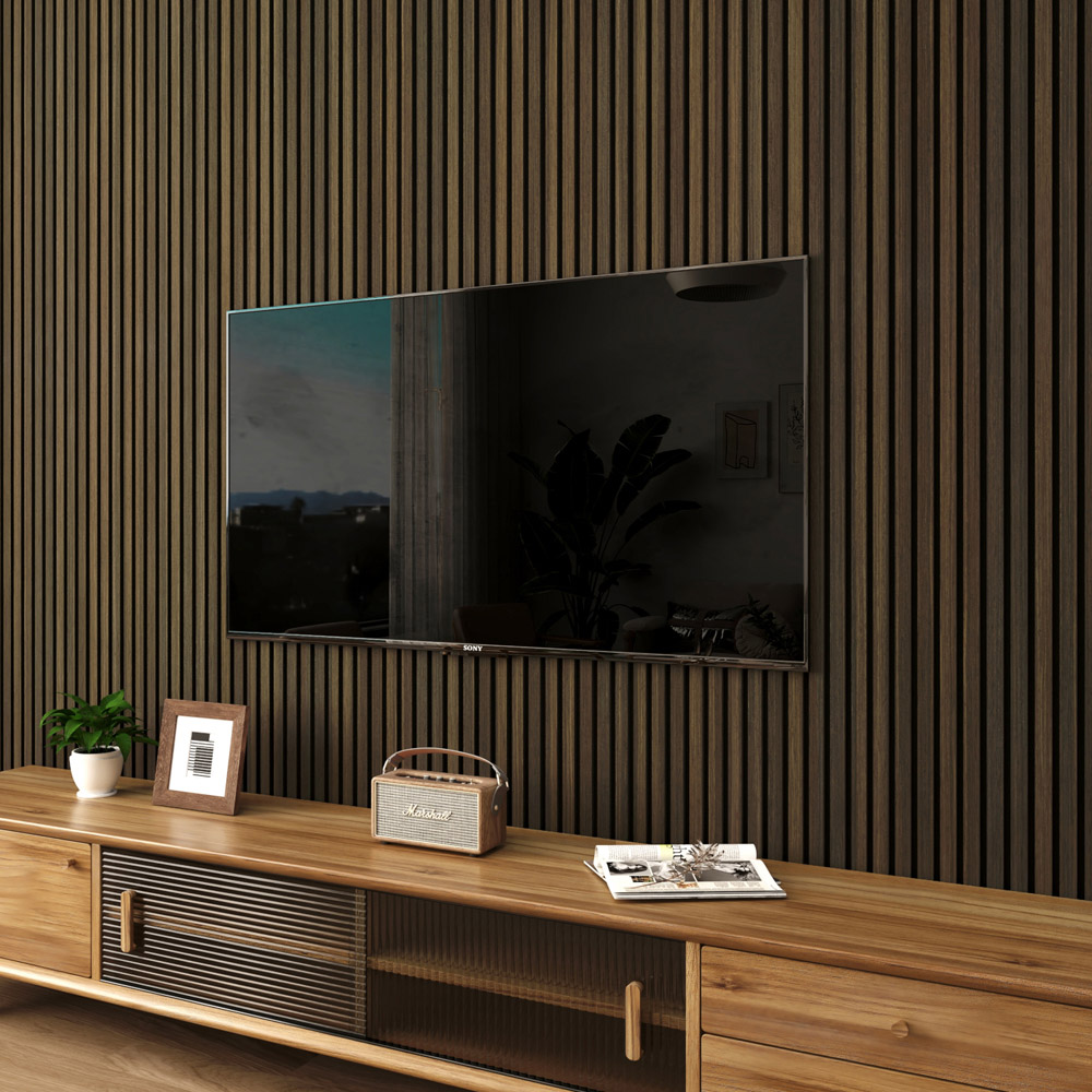 Wall Panels UK Smoked Oak Acoustic Slat Wall Panel 2 Pack Image 4