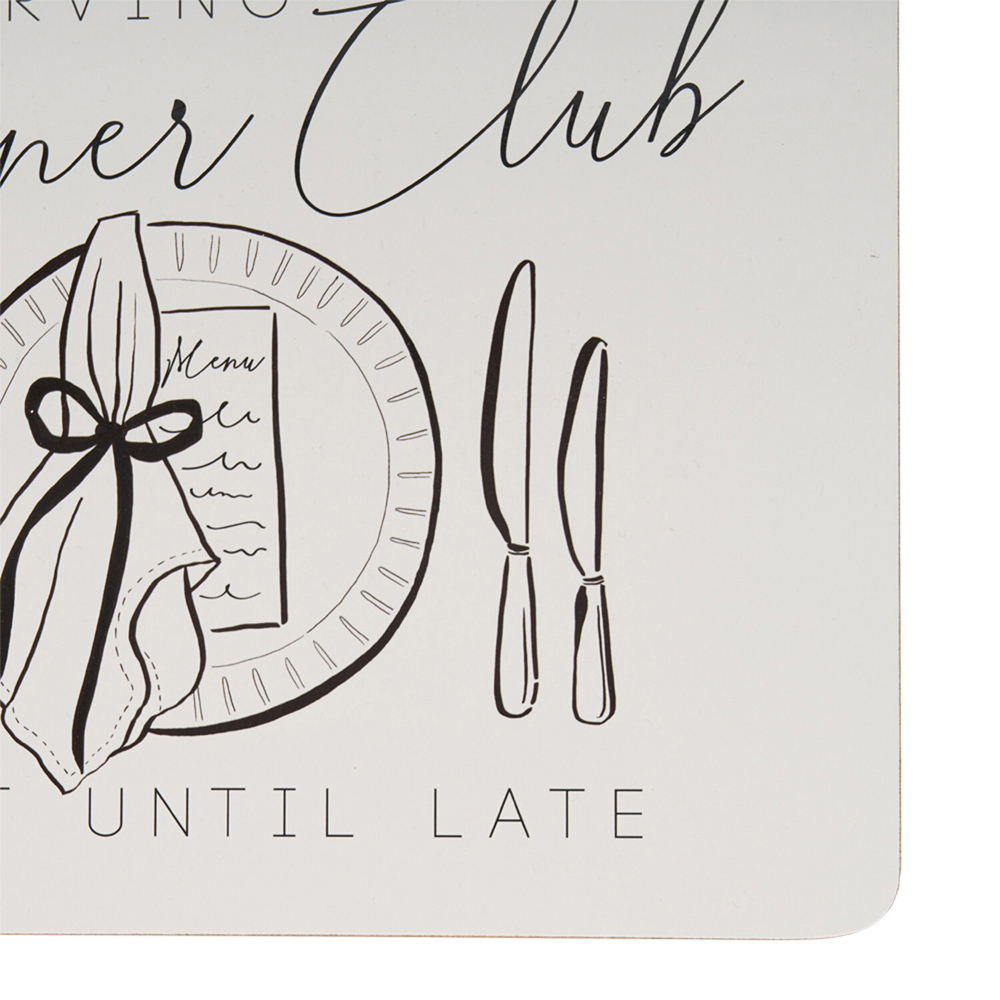 Pack of 6 Dinner Club Placemats White Image 3