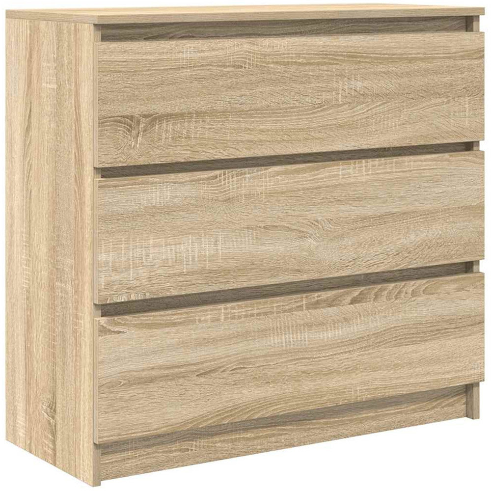 vidaXL 3 Drawer Sonoma Oak Sideboard Image 2