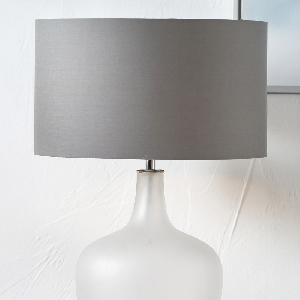 Pacific Lifestyle Tamsin Grey Shade Frosted White Glass Table Lamp Image 2