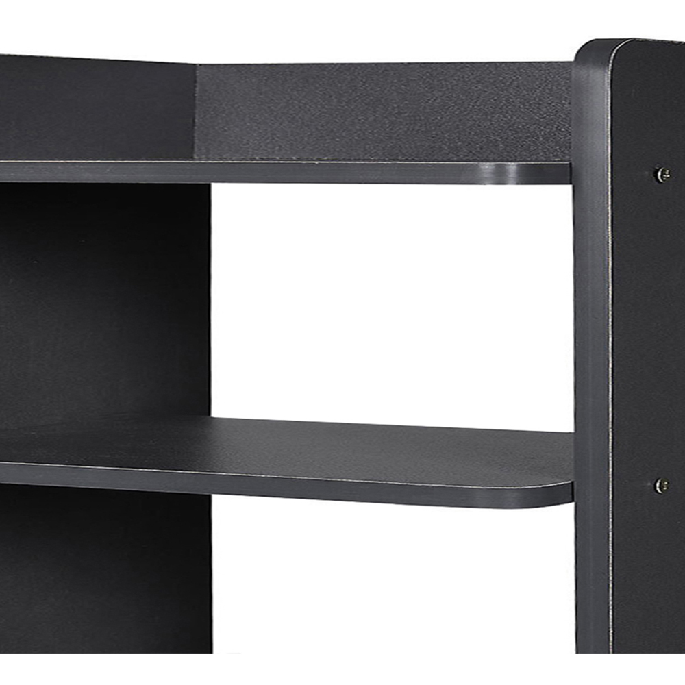 Living and Home 6 Shelf Black Wide Shoe Rack with Raised Guardrail Image 5