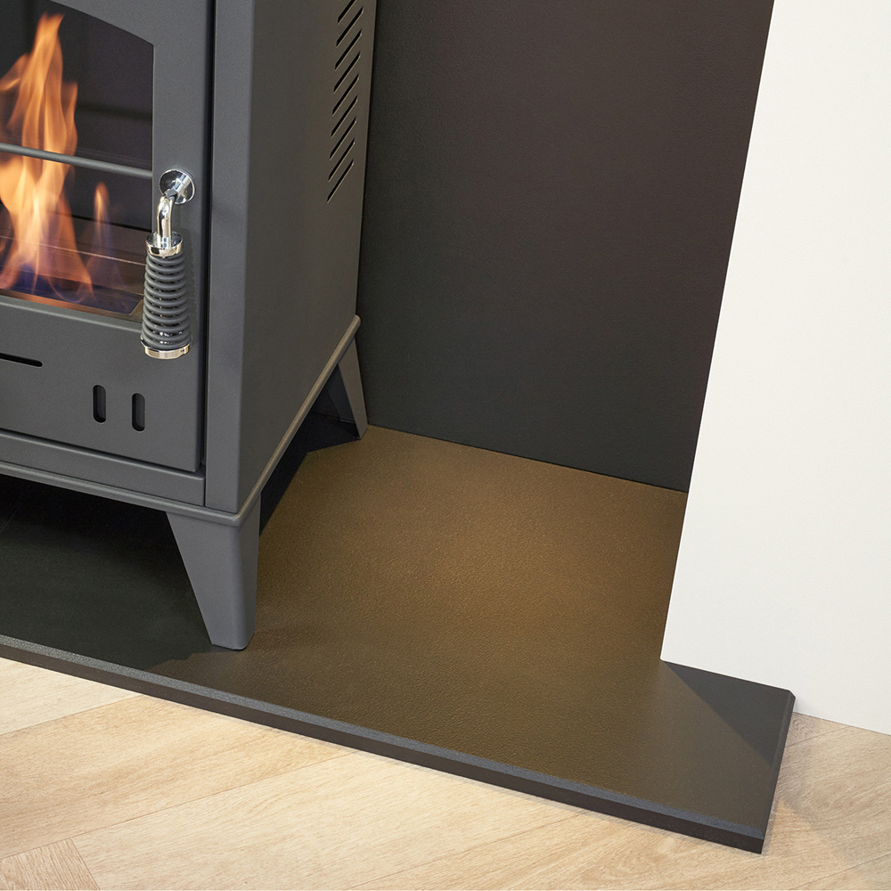 Acantha Charcoal Grey Pre-Built Stove Media Wall 2 with TV Recess and OKO S2 Bio Ethanol Stove Image 4