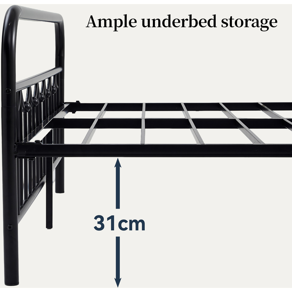 Brooklyn Frankie King Size Black Metal Bed Frame with Headboard and Footboard Image 7