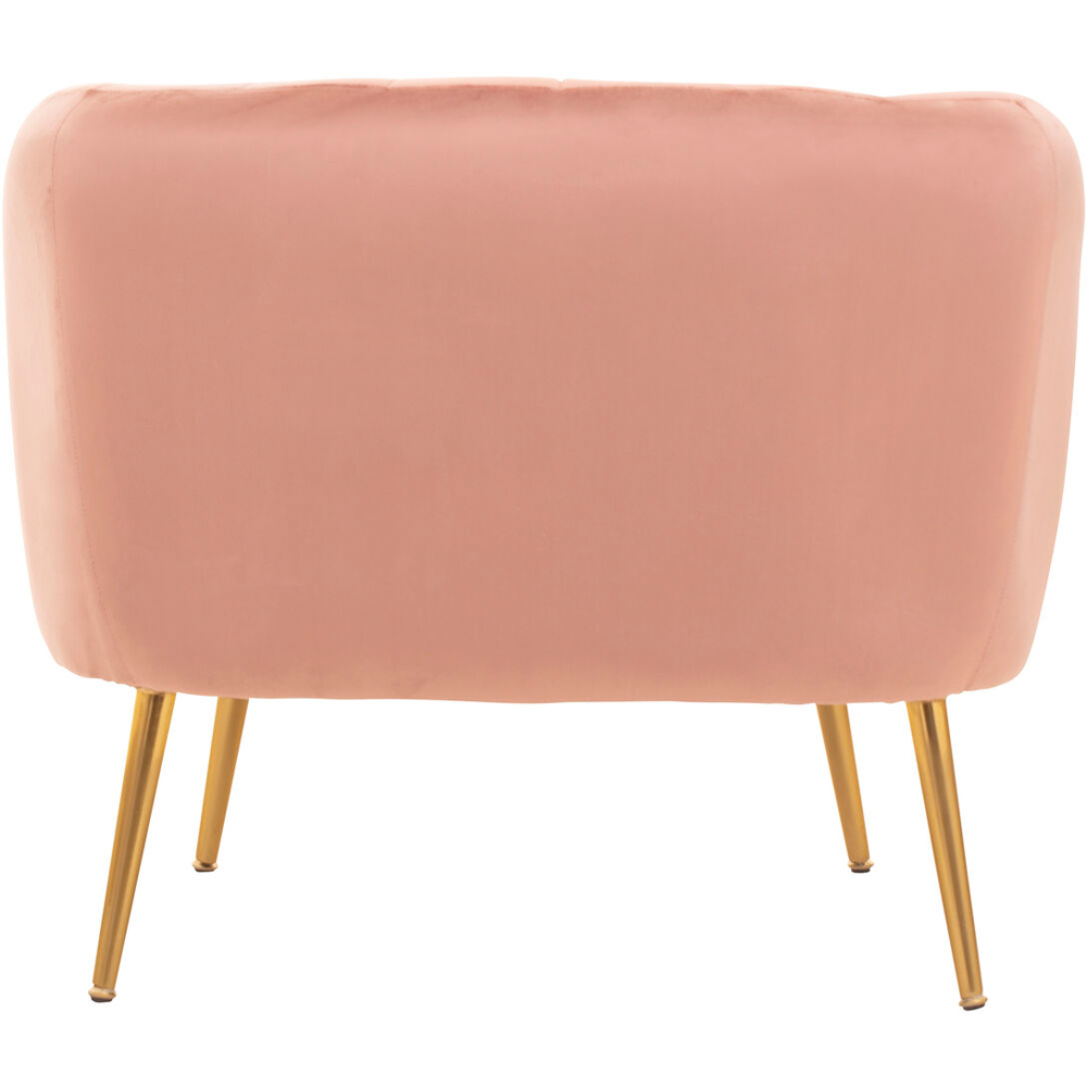Premier Housewares Larissa Pink Velvet Channel Tufted Accent Chair Image 3