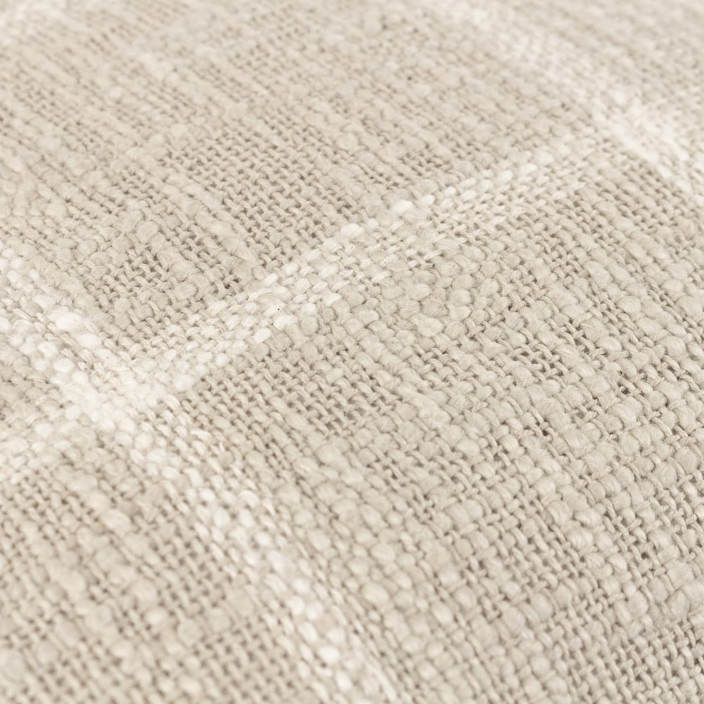 Yard Beni Stone and Natural Check Fringed Cushion Image 5